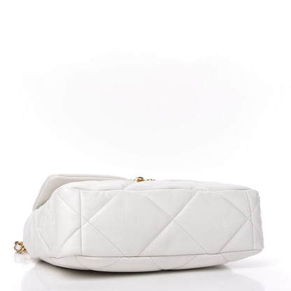 Chanel Goatskin Quilted Large Chanel 19 Flap White 4 of 11