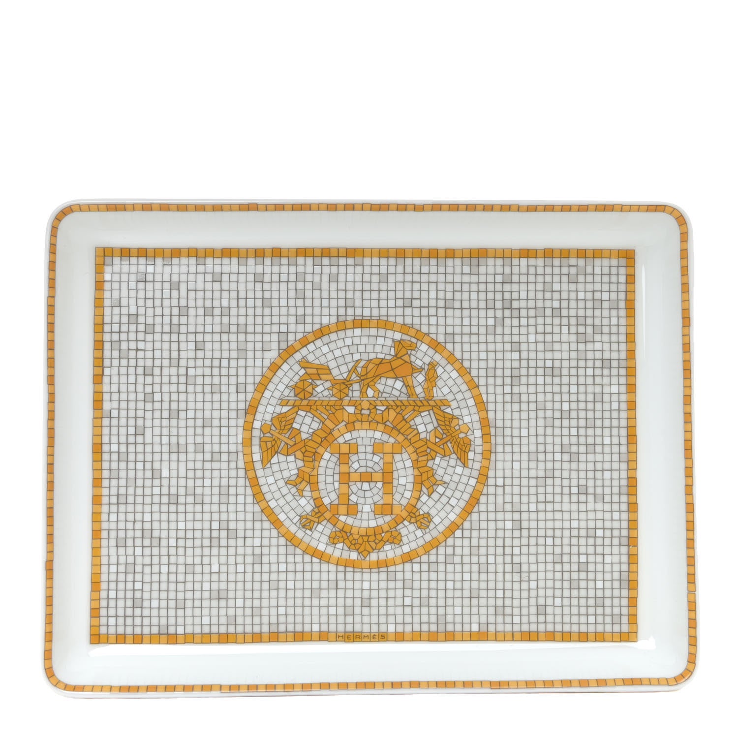 Hermes Porcelain Mosaique au 24 Gold Sushi Plate 1 of 6