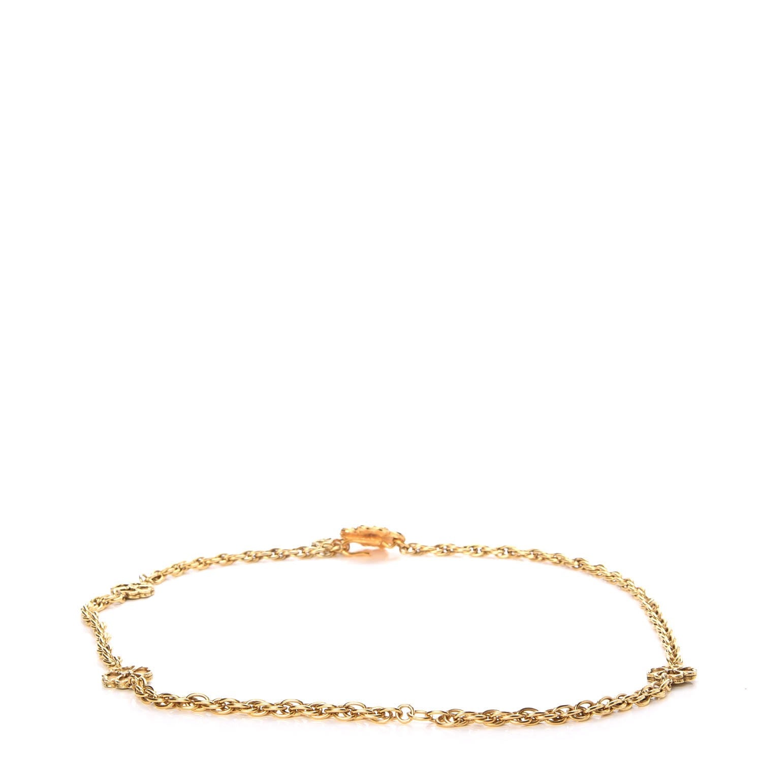 Chanel Metal Chain CC Clover Belt Gold 3 of 7
