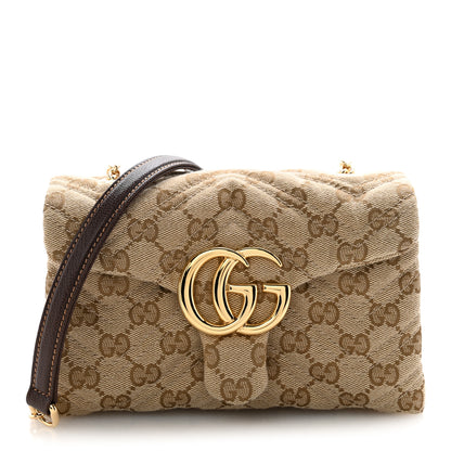 Gucci Monogram Mini GG Marmont Shoulder Bag  Sand Brown 1 of 12
