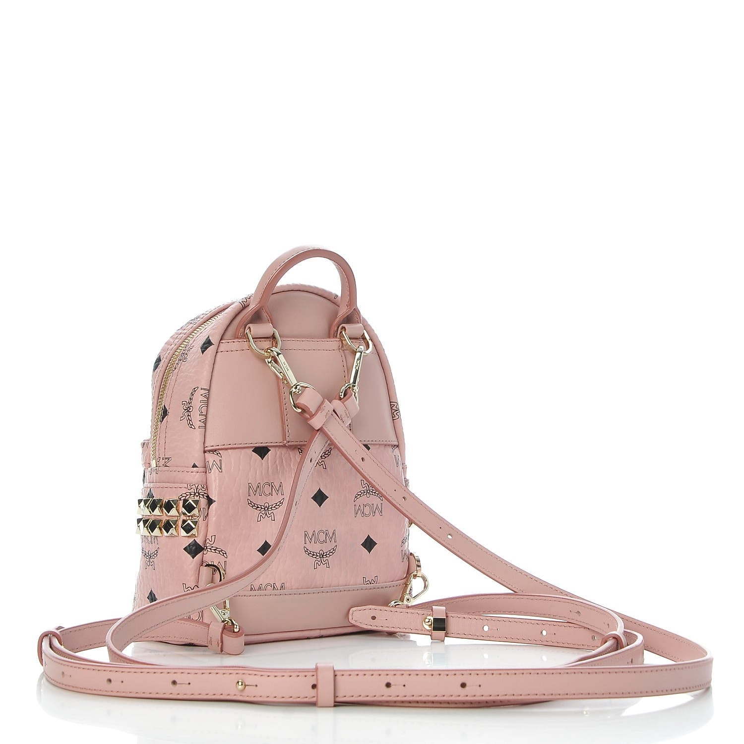 MCM Visetos Side Stud X-Mini Stark Backpack Pink 3 of 13