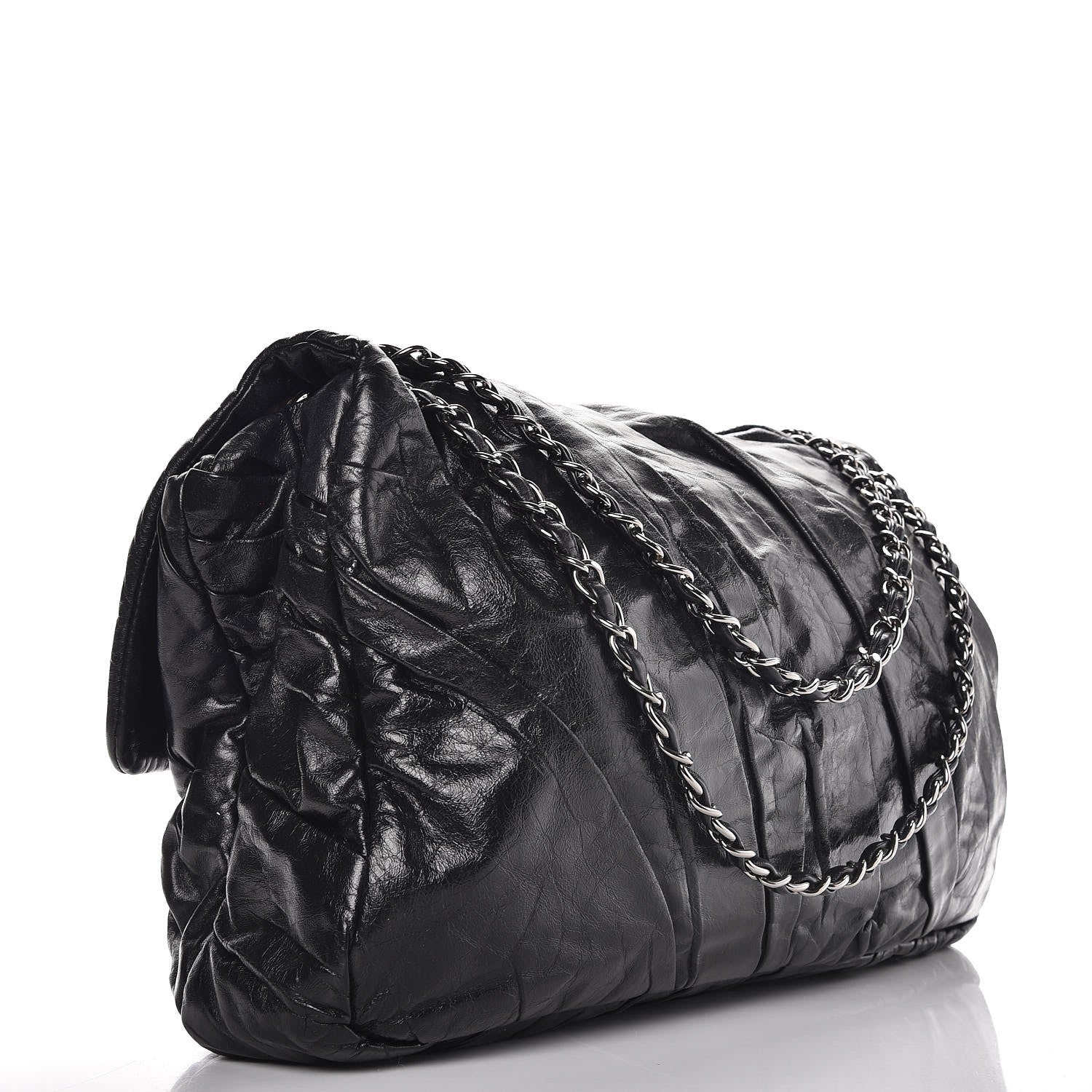 Chanel Glazed Calfskin Twisted Maxi Flap Black 3 of 7