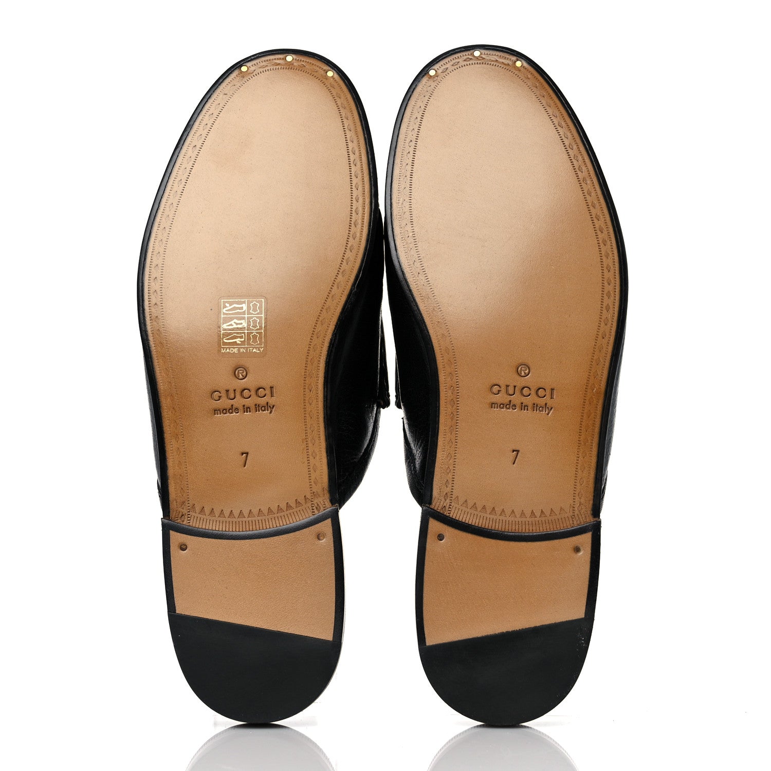 Gucci Goatskin Mens Horsebit Slippers 7 Black 5 of 9