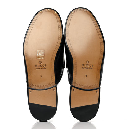 Gucci Goatskin Mens Horsebit Slippers 7 Black 5 of 9