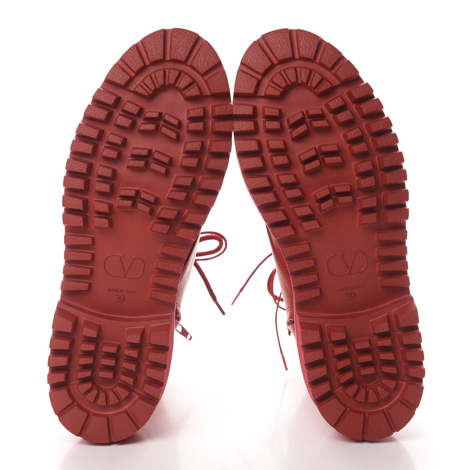 Valentino Garavani Calfskin Womens VLOGO 35mm Combat Boots 39 Rouge Pur 5 of 9