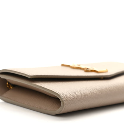 Saint Laurent Grain De Poudre Monogram Uptown Chain Wallet Dark Beige 9 of 12
