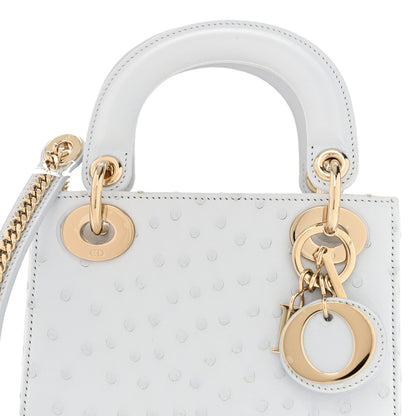 Christian Dior Ostrich Mini Lady Dior Light Blue 7 of 14