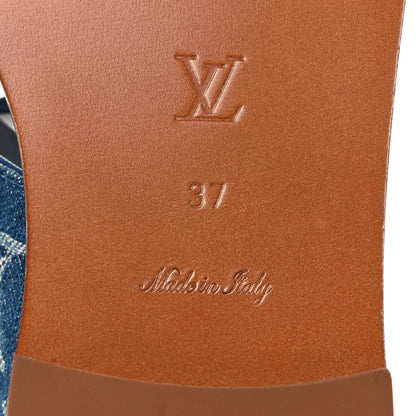Louis Vuitton Monogram Denim Starboard Flat Thong Sandal 37 Blue 6 of 8