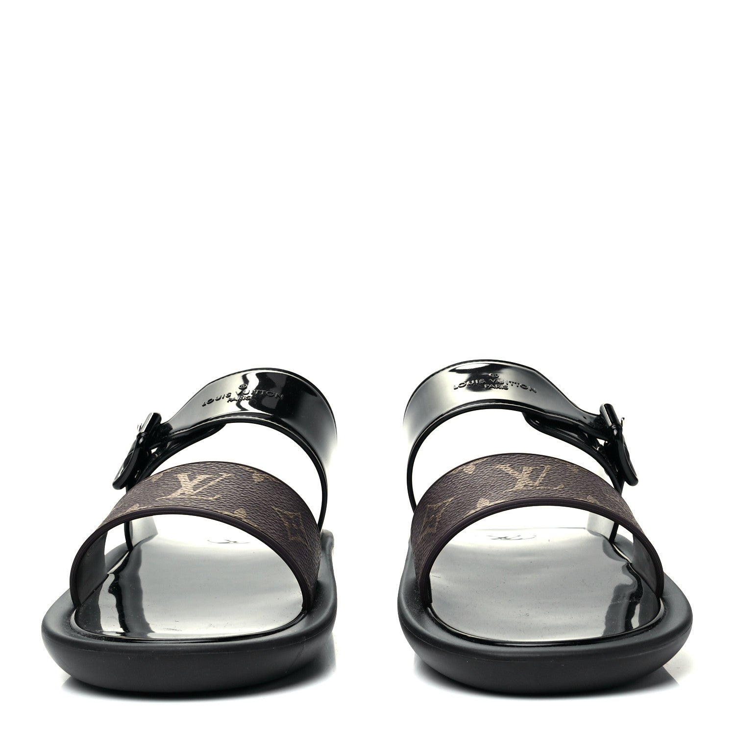 Louis Vuitton Monogram Sunbath Flat Mule Sandals 40 Black 2 of 7
