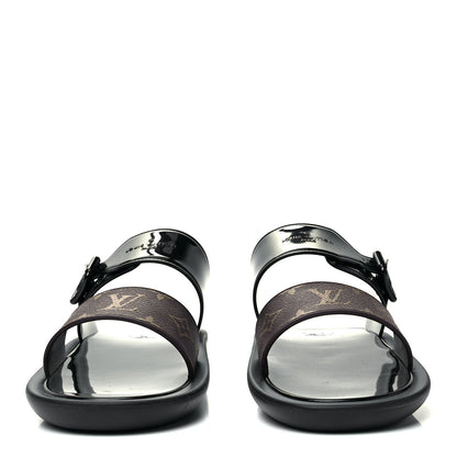 Louis Vuitton Monogram Sunbath Flat Mule Sandals 40 Black 2 of 7