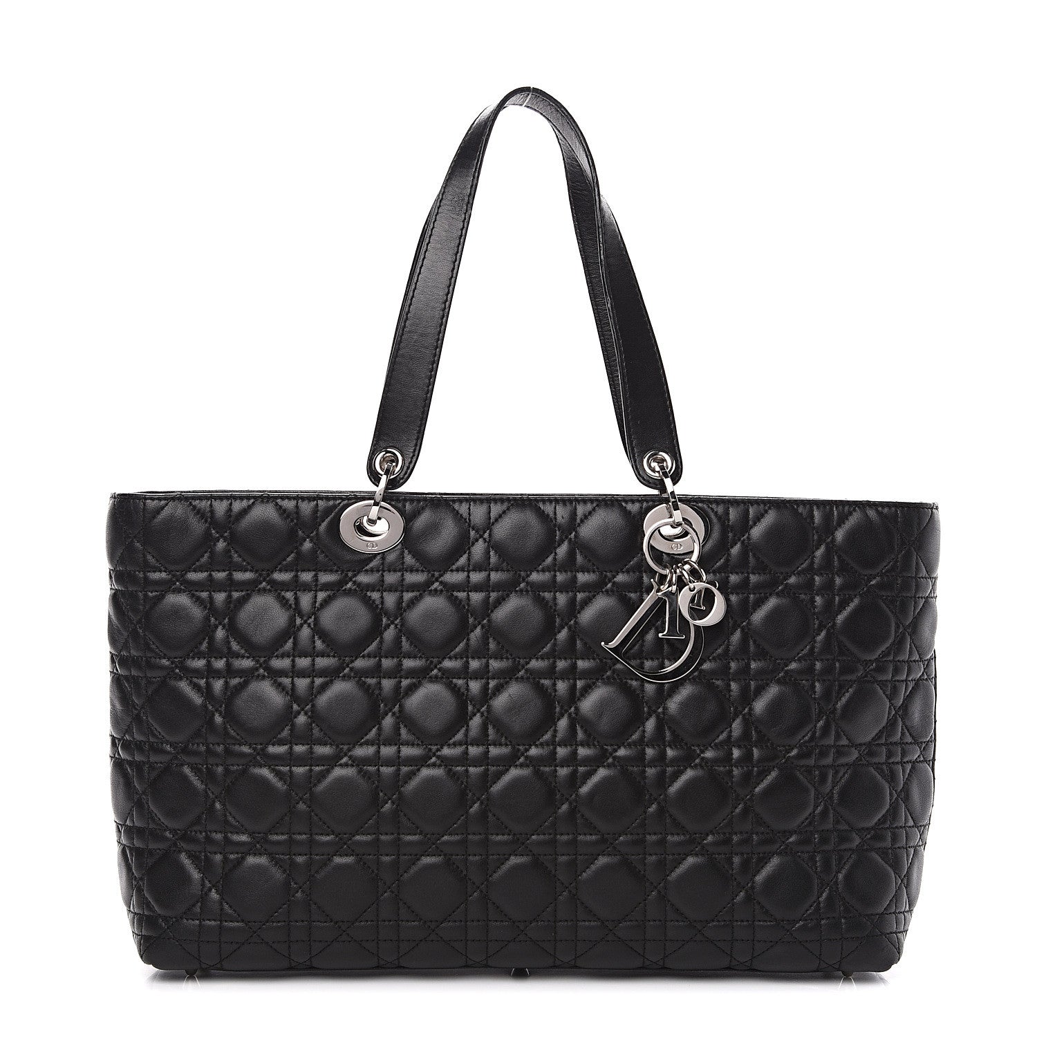 Christian Dior Lambskin Cannage Large Lady Dior Shopper Tote Black 1 of 15