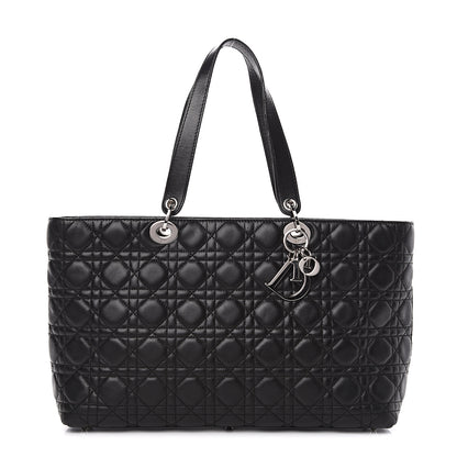 Christian Dior Lambskin Cannage Large Lady Dior Shopper Tote Black 1 of 15
