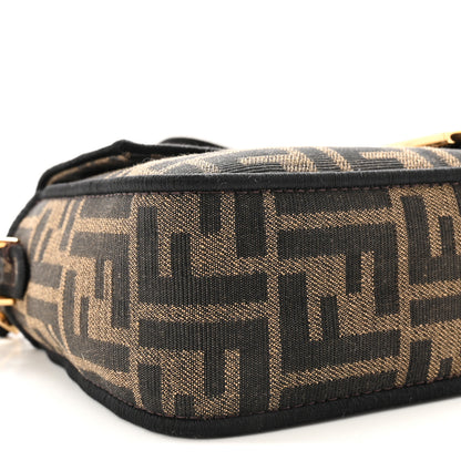 Fendi Fabric Jacquard FF 1974 Medium Baguette Tobacco Moro Black 8 of 9