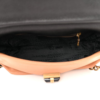 Lanvin Calfskin Quilted Large Happy Clutch Brown Black 5 of 9
