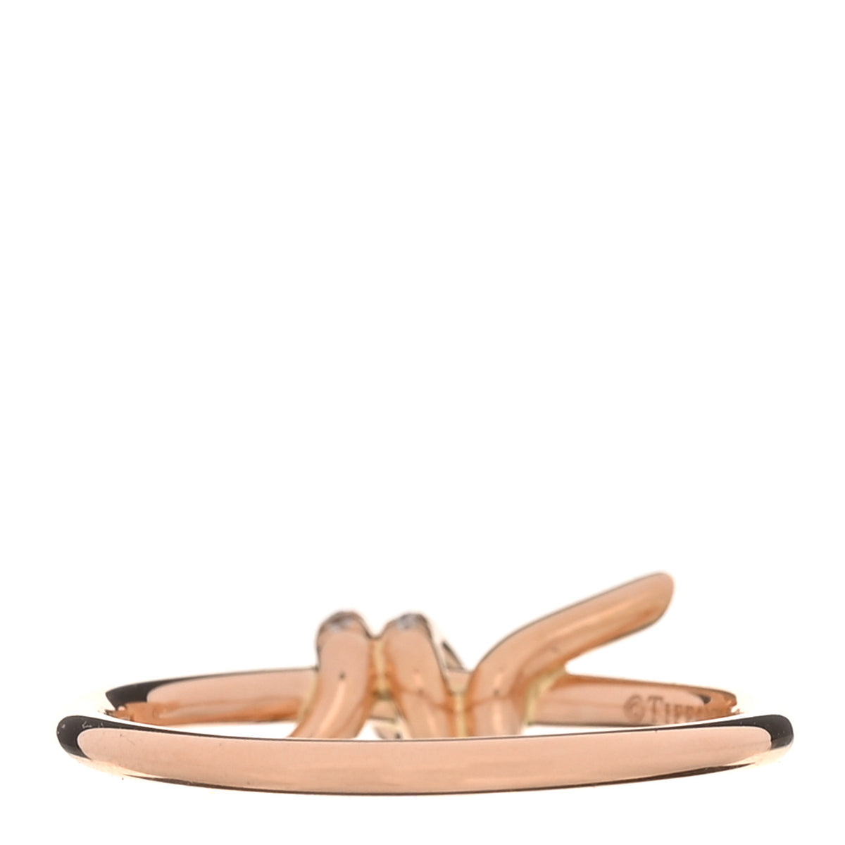18K Rose Gold Diamond Small Knot Ring 54 7