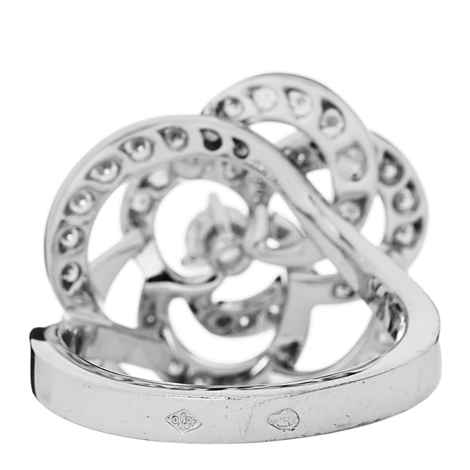 Chanel 18K White Gold Diamond Fil de Camelia Ring 48 4.5 4 of 7