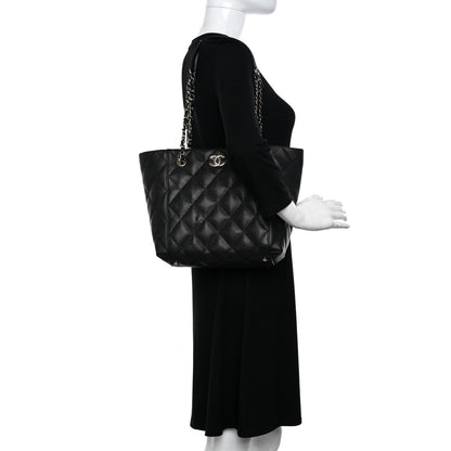 Chanel Caviar Quilted Small Shopping Tote Black 2 of 12