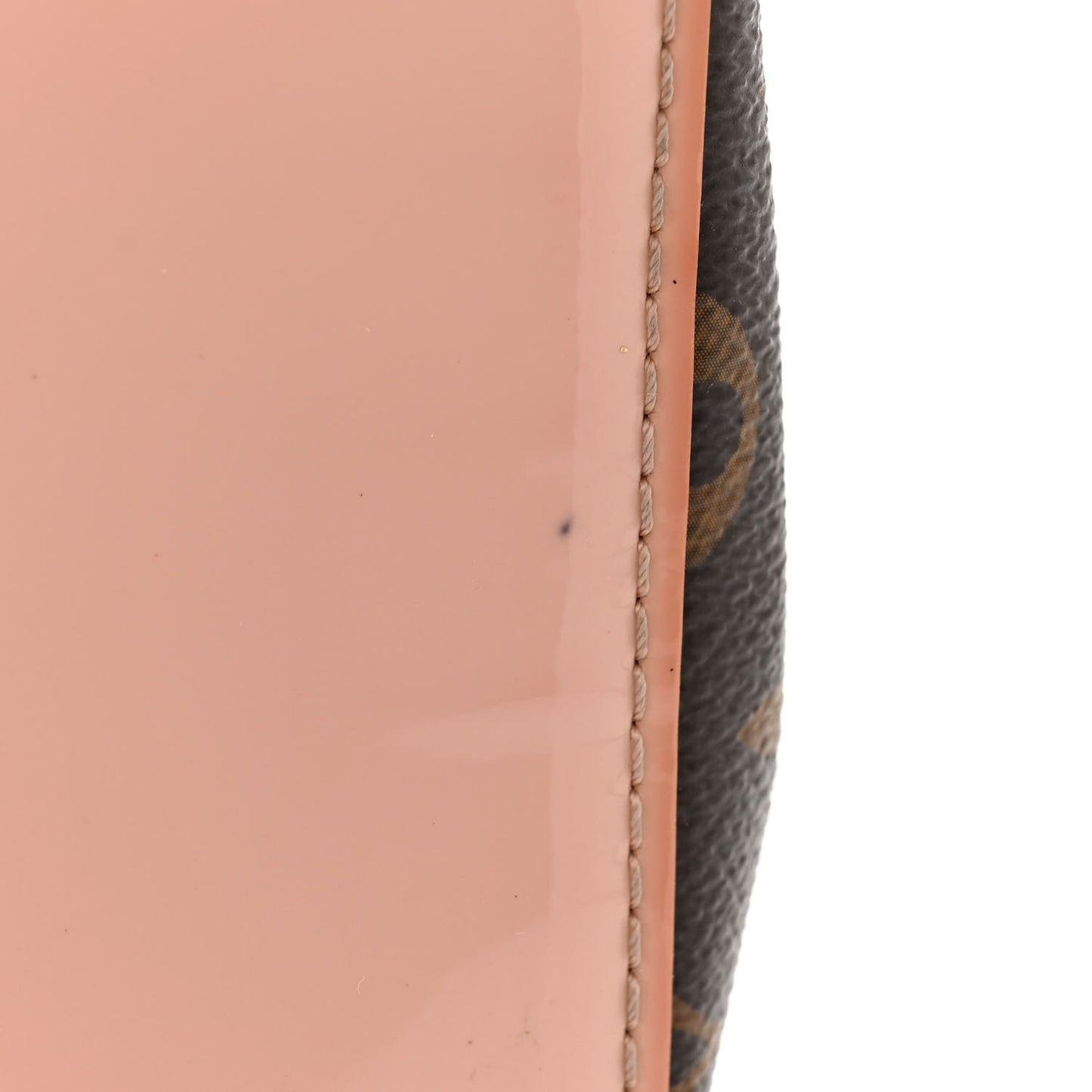 Patent Calfskin Monogram Cherrywood BB Rose Ballerine