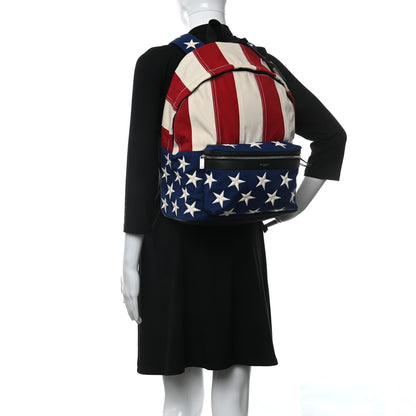 Saint Laurent Canvas American Flag Backpack Red White Blue 2 of 11