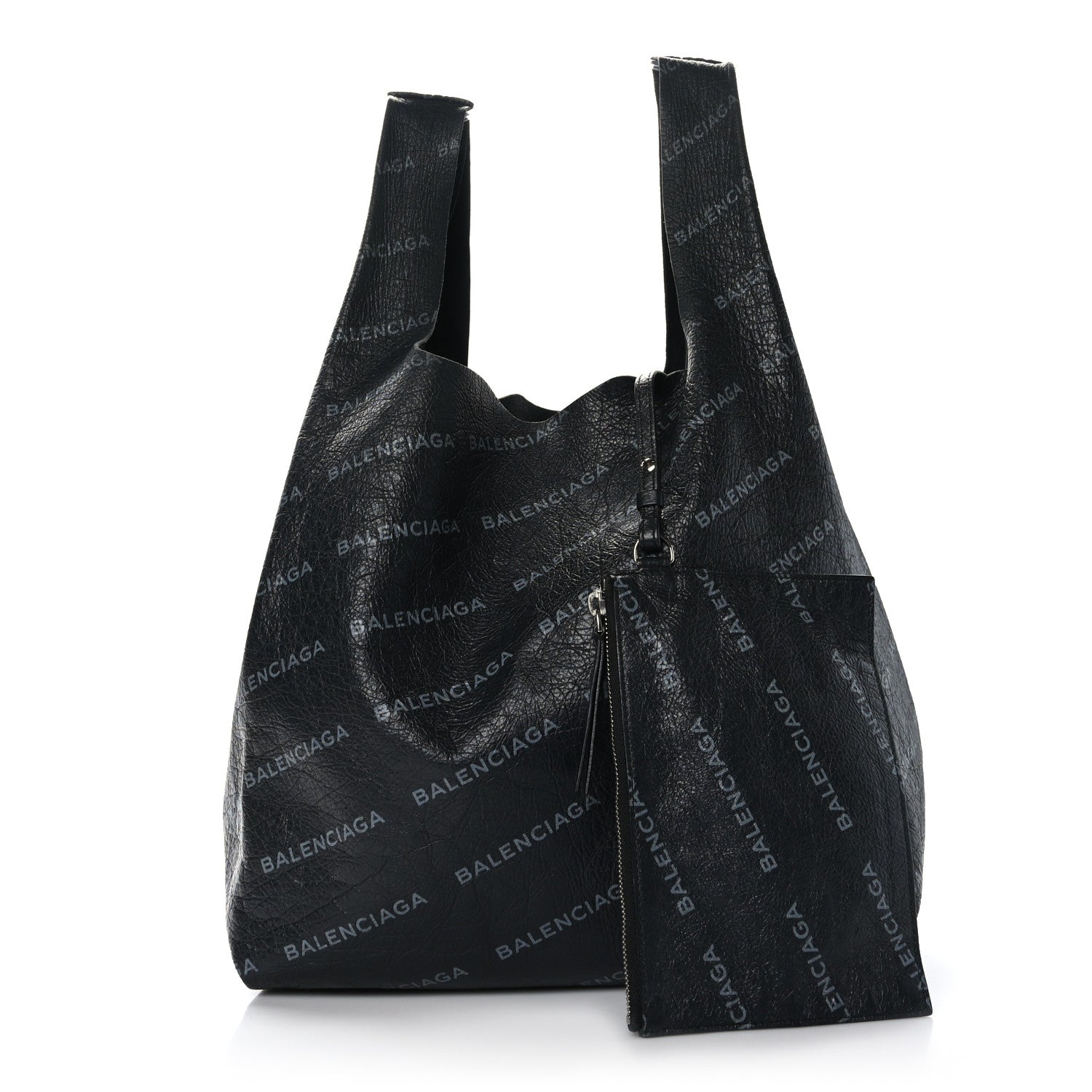 Balenciaga Agneau Arena Allover Logo Supermarket Shopper Gris Crayon 3 of 11