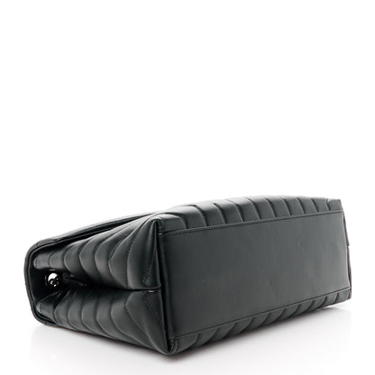 Saint Laurent Calfskin Y Quilted Monogram Monochrome Medium Loulou Chain Satchel Black 4 of 11