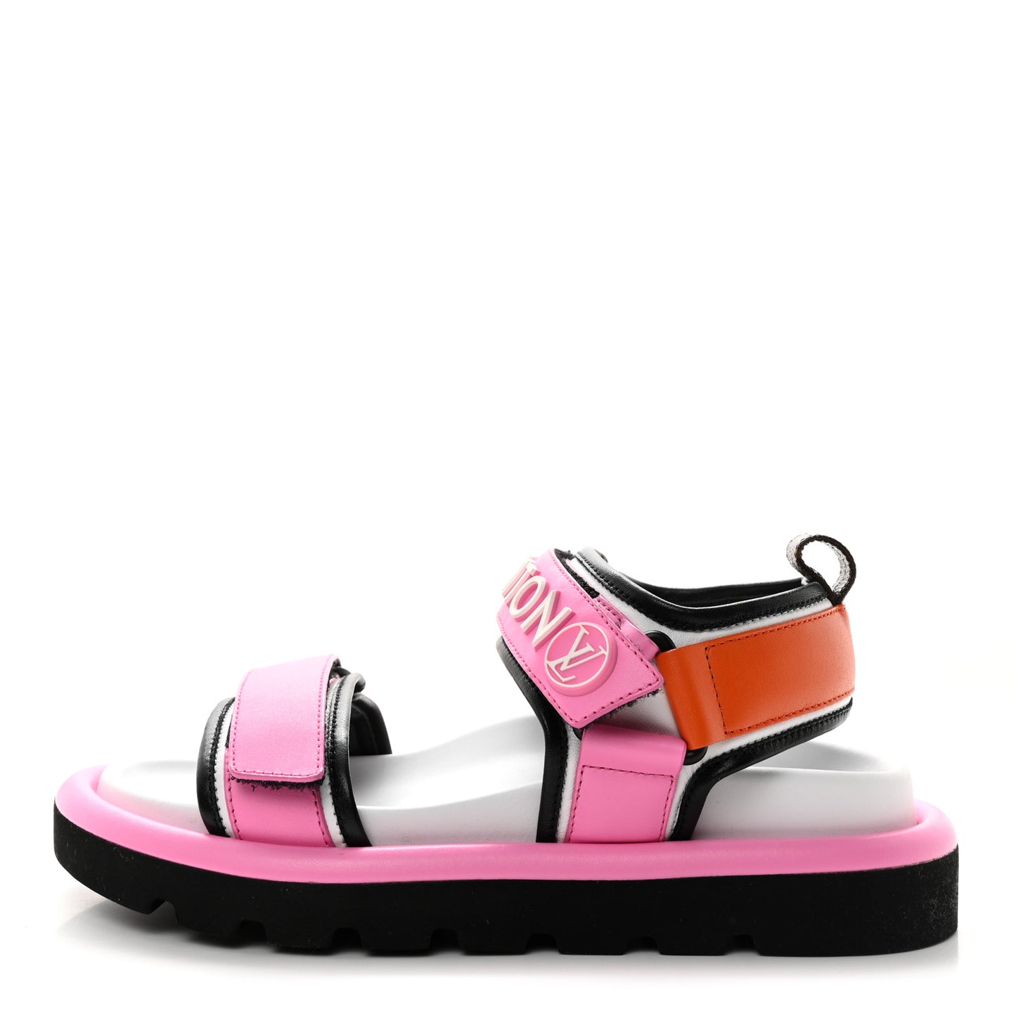 Calfskin Monogram Pool Pillow Flat Comfort Sandals 36 Pink