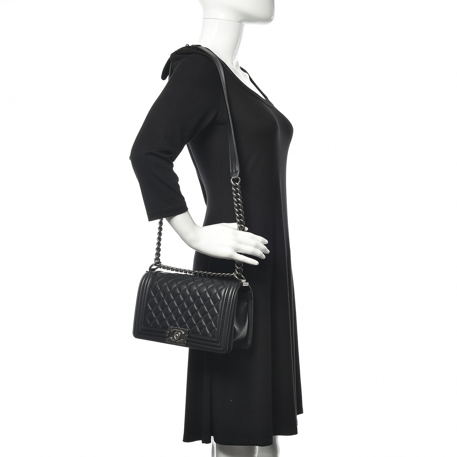 Chanel Calfskin Quilted Medium Boy Flap Black 2 of 11