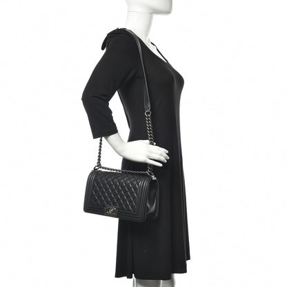 Chanel Calfskin Quilted Medium Boy Flap Black 2 of 11