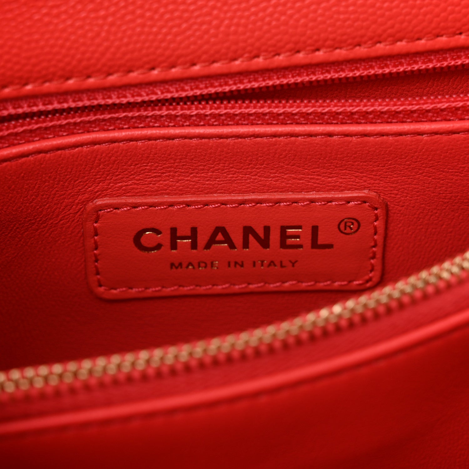 Chanel Caviar Quilted Small Coco Handle Flap Red 6 of 10