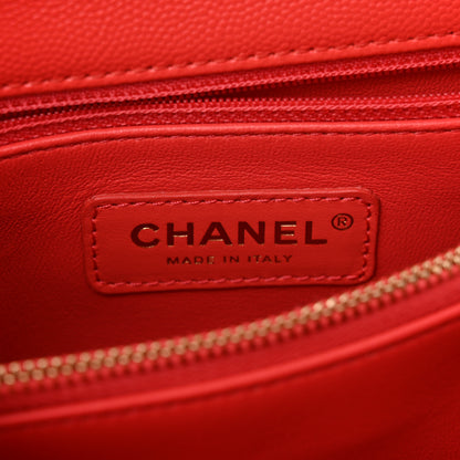 Chanel Caviar Quilted Small Coco Handle Flap Red 6 of 10