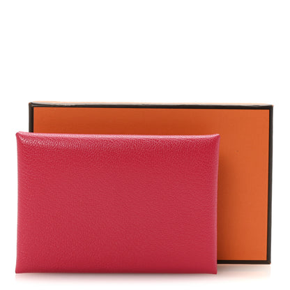 Hermes Chevre Chamkila Calvi Duo Card Case Rose Extreme 7 of 7