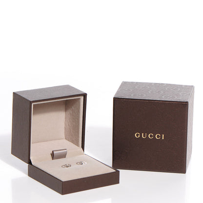 Gucci 18K White Gold GG Tissue Stud Earrings 8 of 8