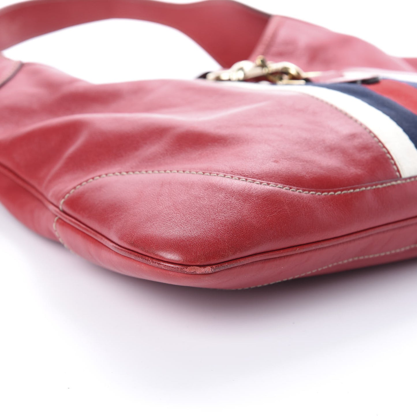 Calfskin Web Medium Jackie O Bouvier Hobo Red