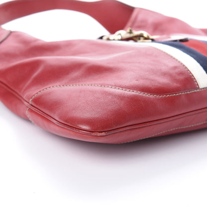 Gucci Calfskin Web Medium Jackie O Bouvier Hobo Red 8 of 12