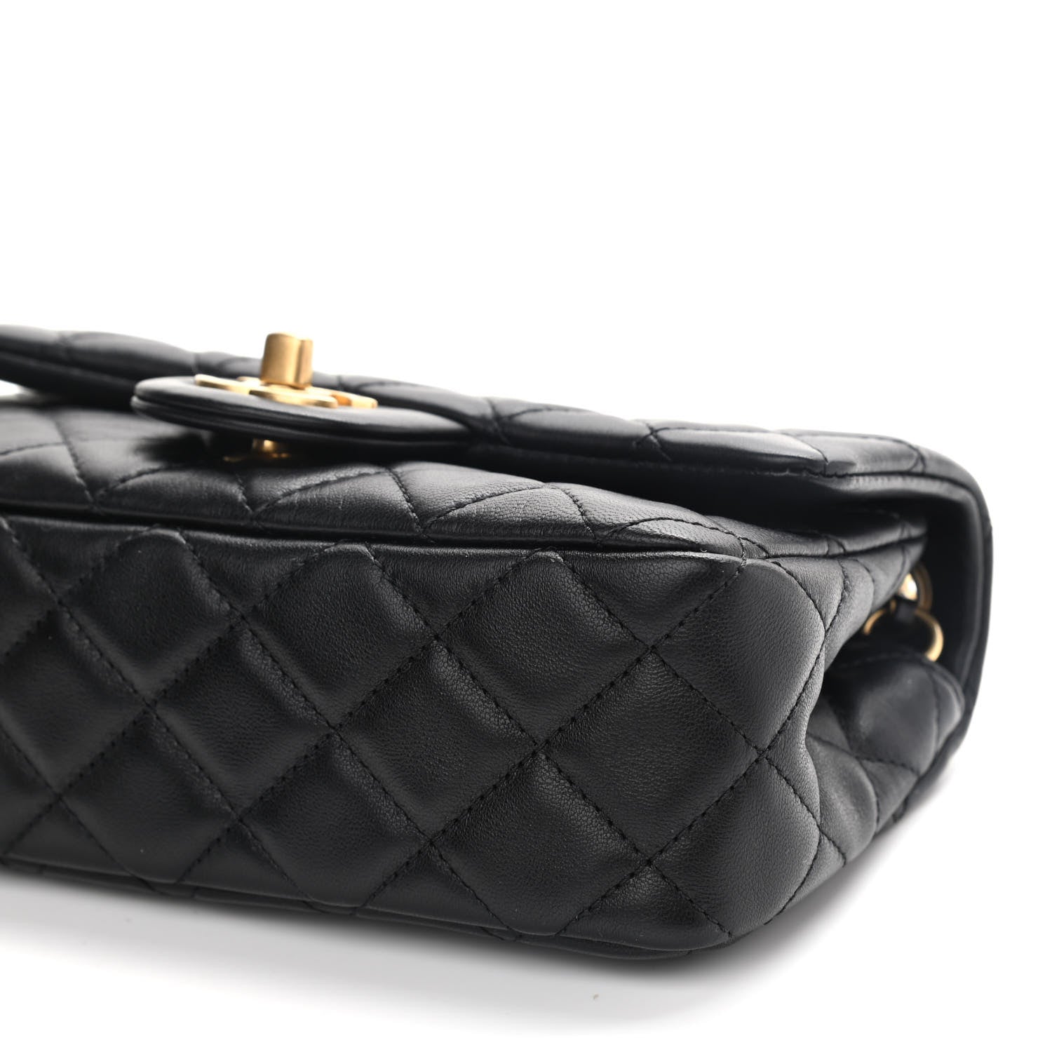Chanel Lambskin Quilted Mini Rectangular Pearl Crush Flap Black 9 of 9
