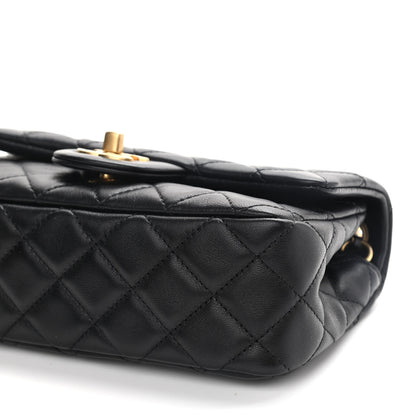 Chanel Lambskin Quilted Mini Rectangular Pearl Crush Flap Black 9 of 9