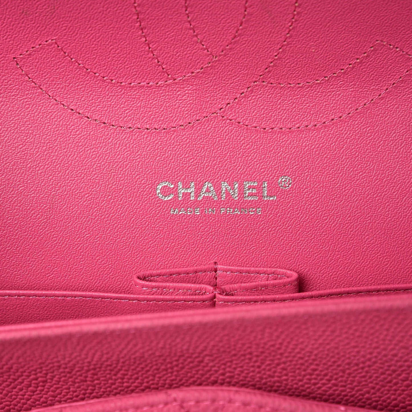 Iridescent Caviar Quilted Jumbo Double Flap Pink