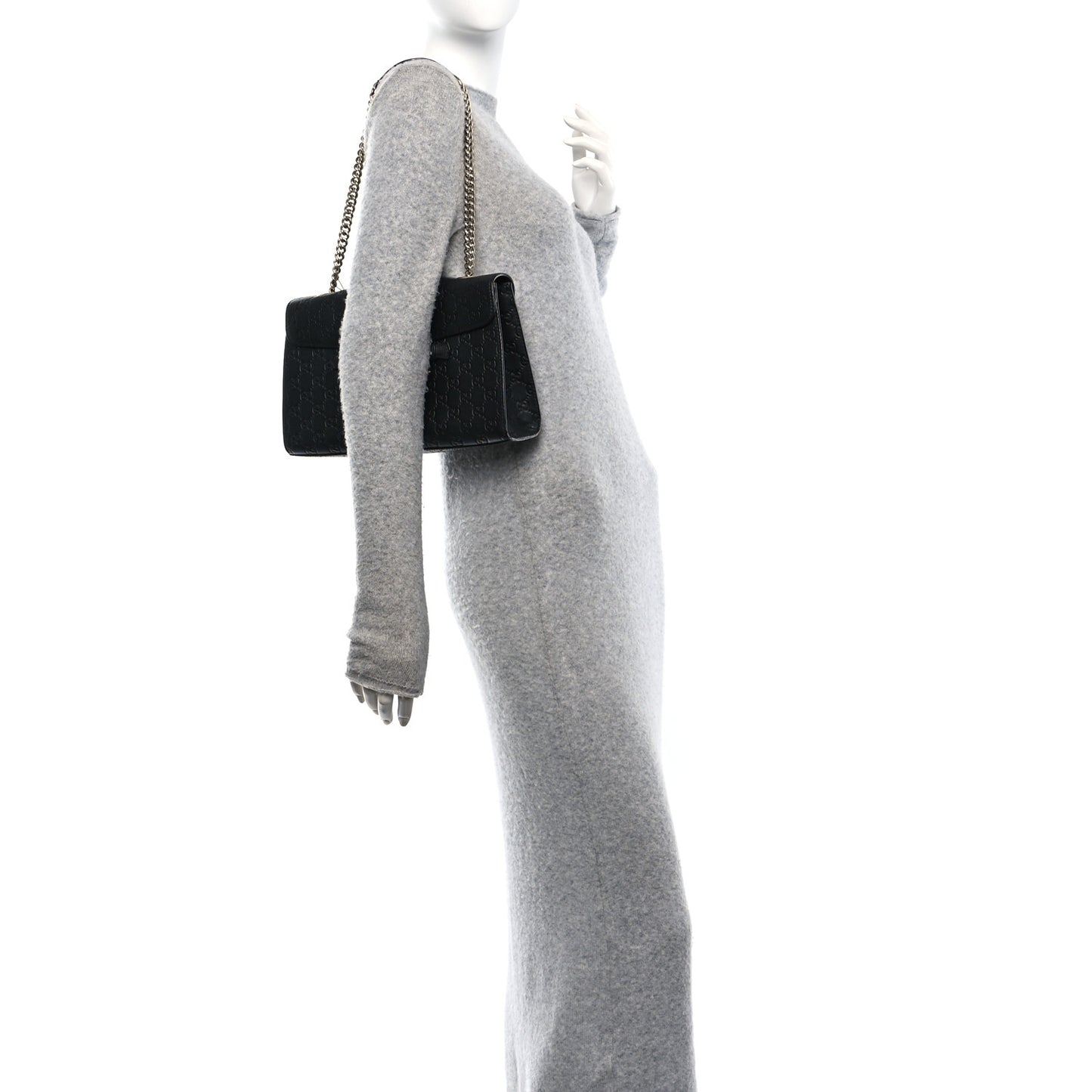 Guccissima Medium Emily Chain Shoulder Bag Black