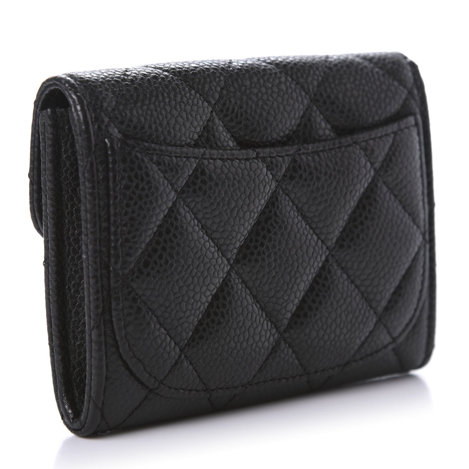Chanel Caviar Quilted Flap Card Holder Wallet Black 3 of 11