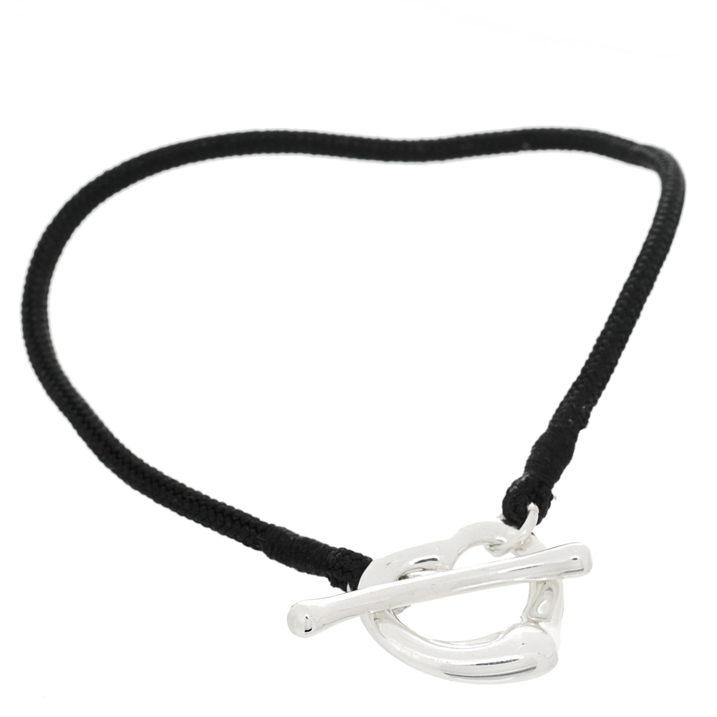 Sterling Silver Elsa Peretti Open Heart Silk Cord Bracelet