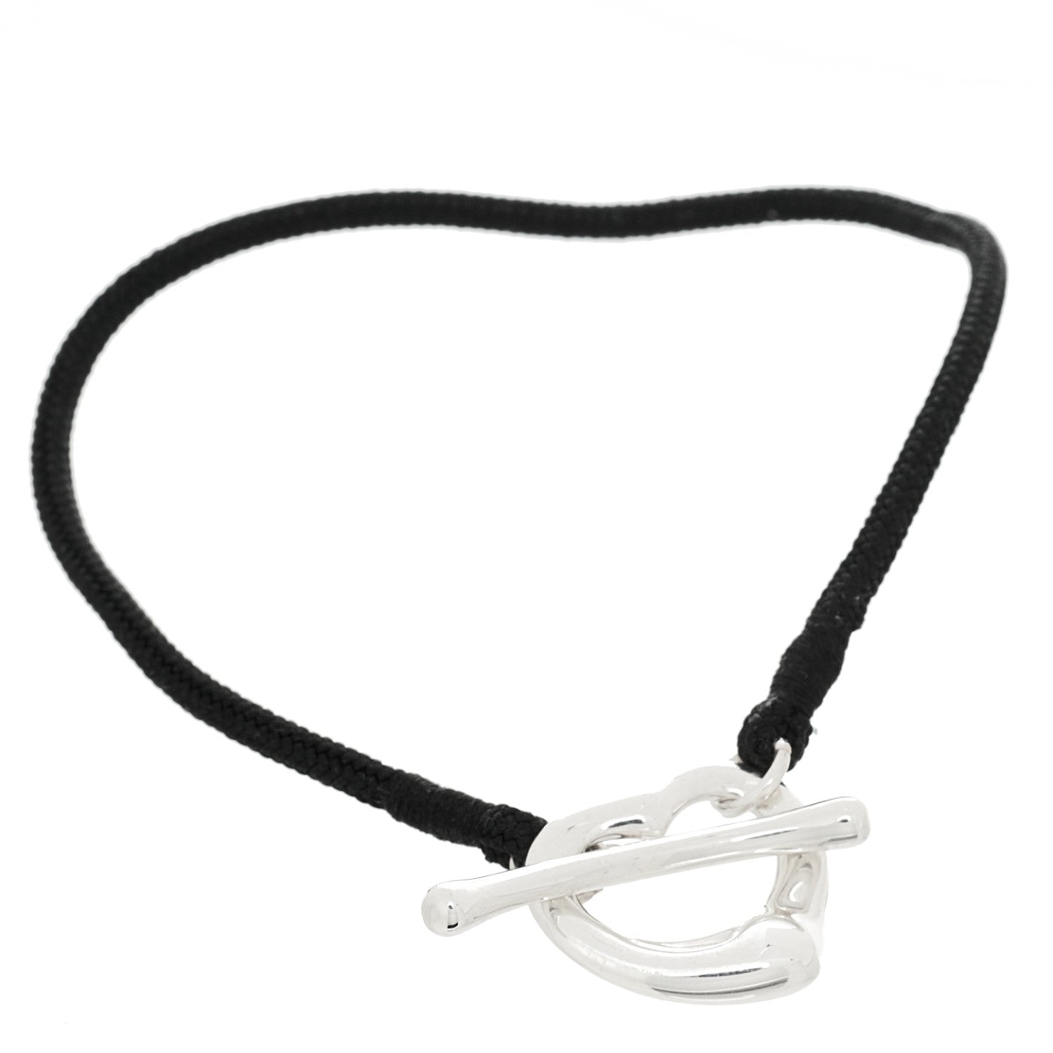 Tiffany Sterling Silver Elsa Peretti Open Heart Silk Cord Bracelet 1 of 4