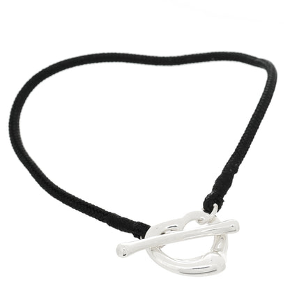 Tiffany Sterling Silver Elsa Peretti Open Heart Silk Cord Bracelet 1 of 4