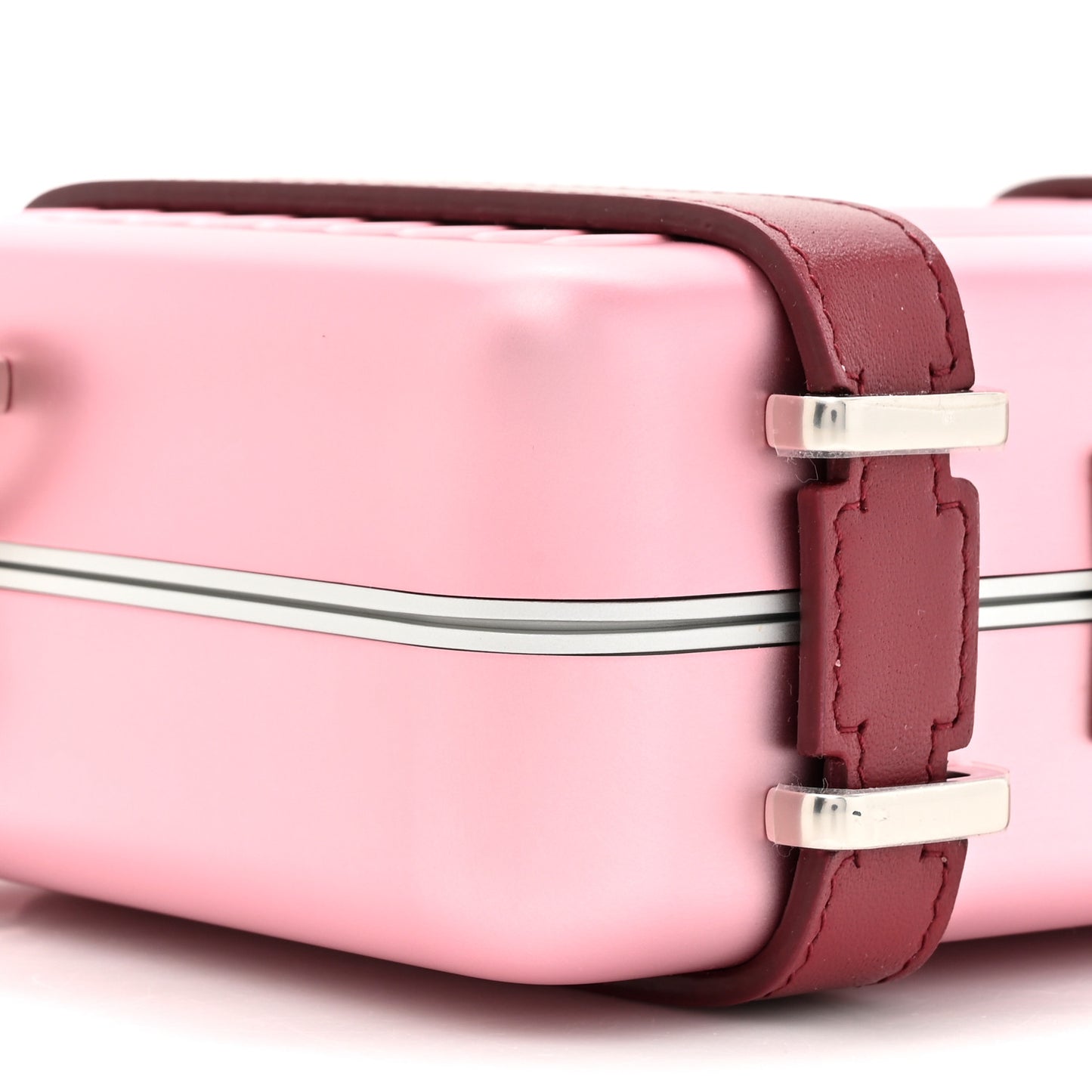 X RIMOWA Aluminum Personal Clutch On Strap Rose