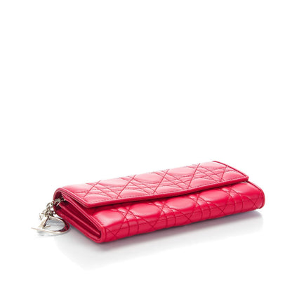 Christian Dior Lambskin Cannage Rendezvous Wallet Rouge Carmin 4 of 7