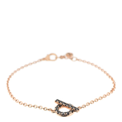 Hermes 18K Rose Gold Black Spinel Finesse Bracelet LG 1 of 6