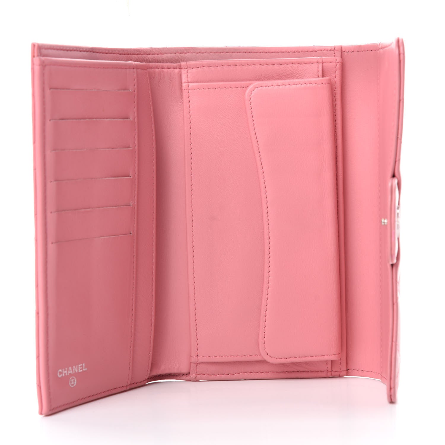 Chanel Lambskin Quilted Large Flap Wallet Pink 5 of 8