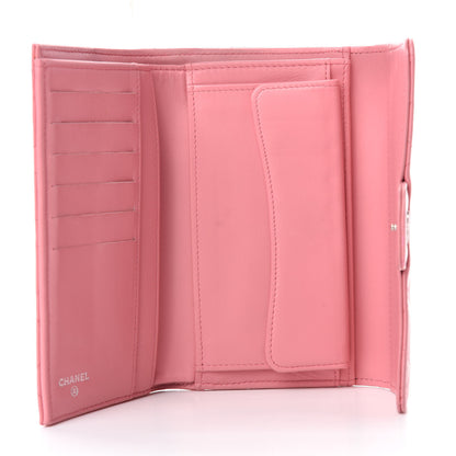 Chanel Lambskin Quilted Large Flap Wallet Pink 5 of 8