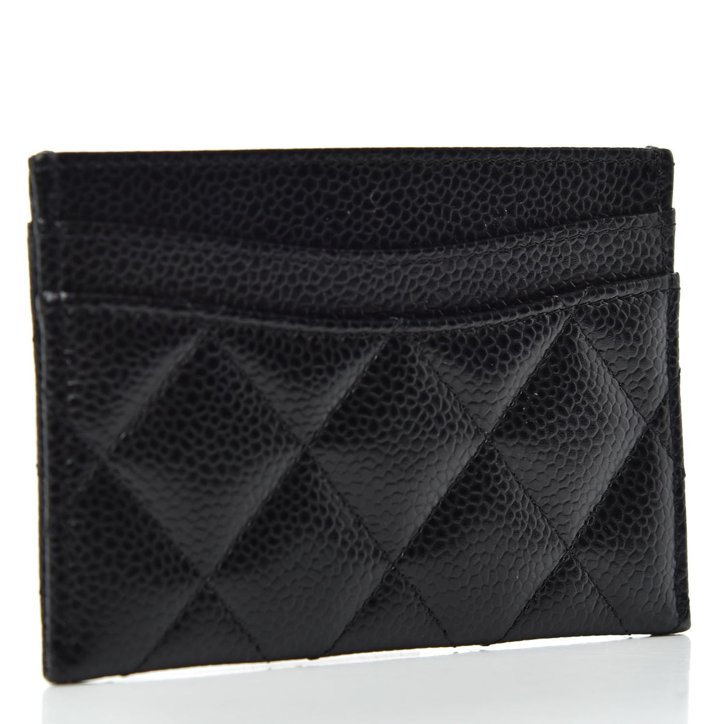 Caviar Quilted Card Holder Black