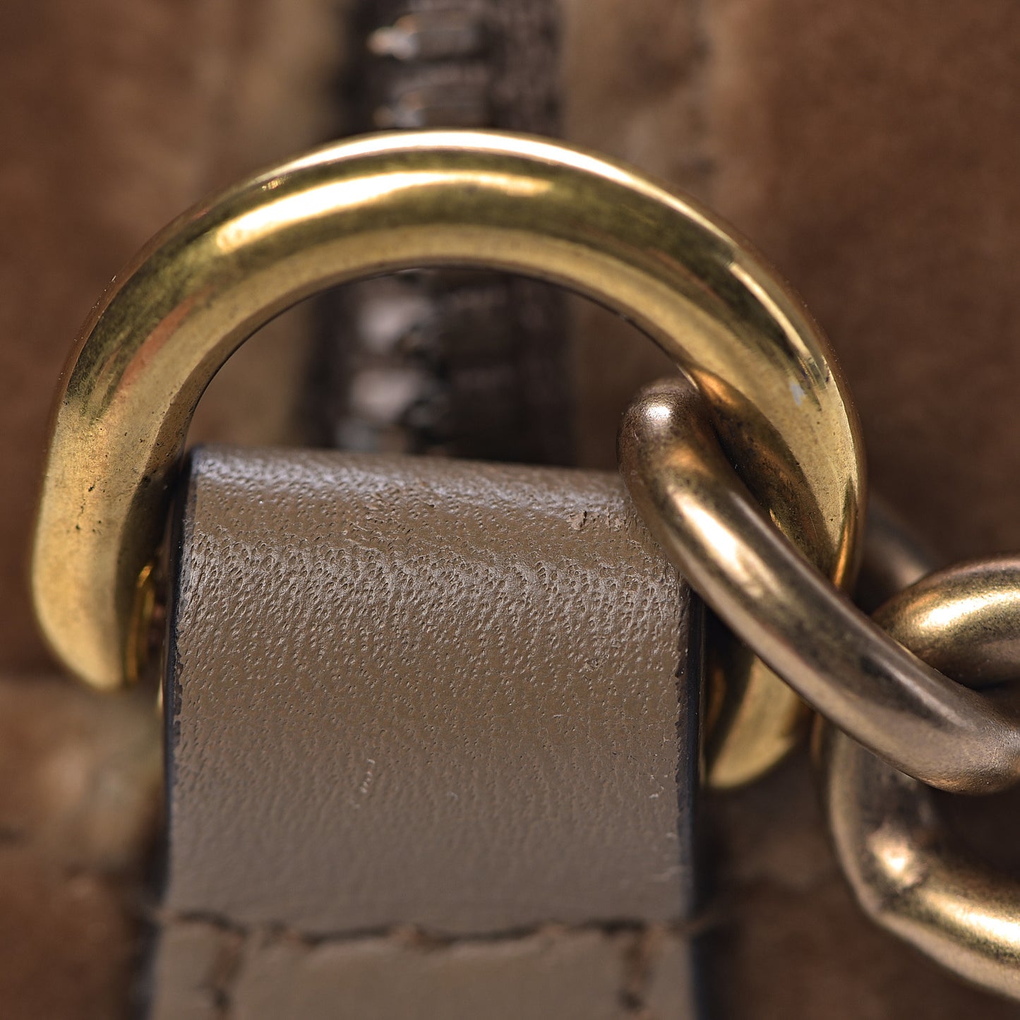 Velvet Matelasse Small GG Marmont Chain Shoulder Bag Taupe