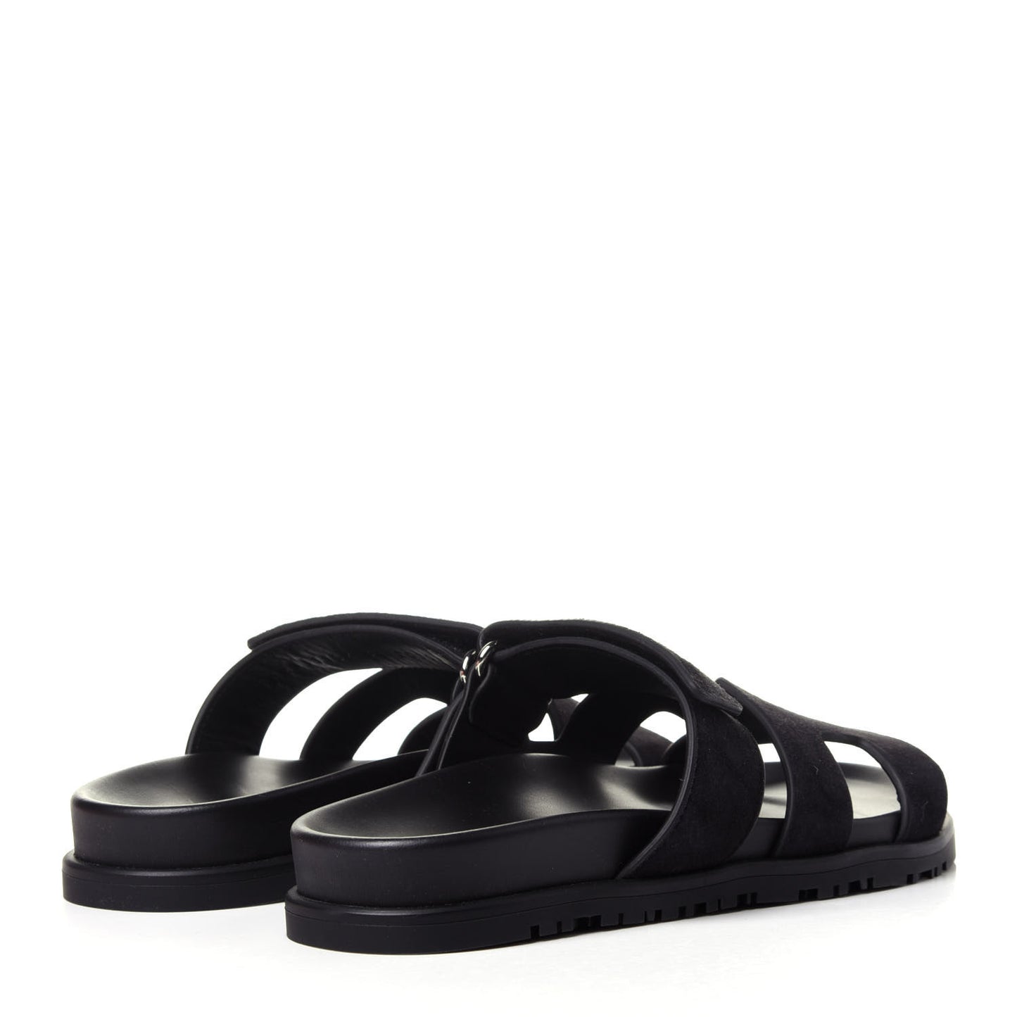 Suede Goatskin Womens Chypre Sandals 36 Black